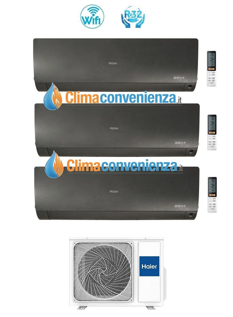 haier climatizzatore condizionatore trial split inverter haier serie flexis black 9000900012000 btu con 3u55s2sr2fa r 32 wi fi 9912 novita