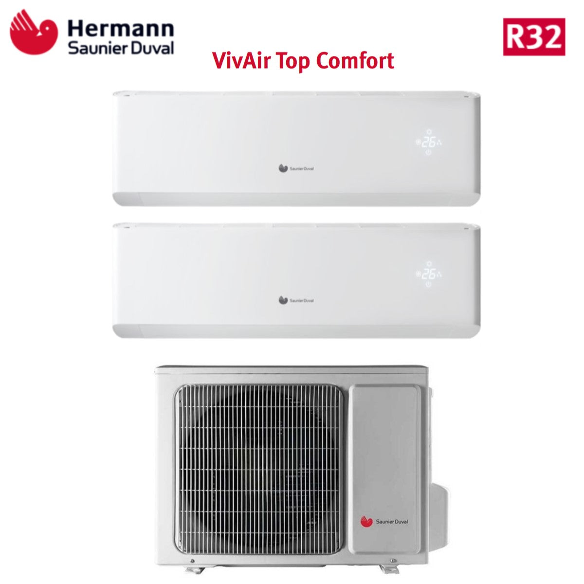 hermann saunier duval climatizzatore condizionatore hermann saunier duval dual split inverter serie top comfort 1212 con sdh20 070mc3no r 32 1200012000