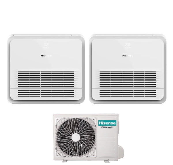 Hisense Dual Split Console Air Conditioner 12 + 12 With 3amw62u4rjc R-32  Wi-Fi Optional Serial Remote Control Included 12000 + 12000