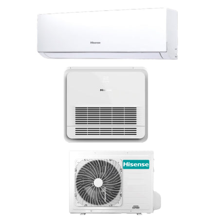 hisense climatizzatore condizionatore hisense dual split inverter serie new comfort console akt35ur4 1212 con 2amw50u4rxa r 32 wi fi optional 1200012000 ean 8059657013200