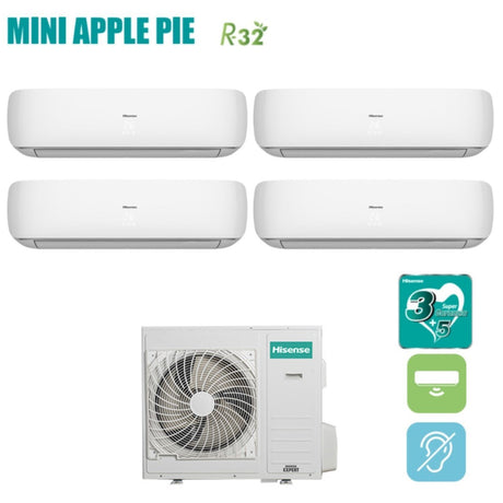 hisense climatizzatore condizionatore hisense quadri split inverter serie mini apple pie 9121818 con 4amw105u4raa r 32 wi fi optional 9000120001800018000