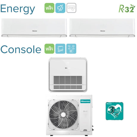 hisense climatizzatore condizionatore hisense trial split energy 900012000 console akt 9000 con 4amw81u4raa r 32 wi fi integrato 9912