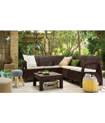 keter salotto keter divano ad angolo tavolino corfu corner brownmarrone