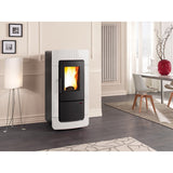 la nordica offerta termostufa a pellet la nordica extraflame modello diadema acs idro 284 kw colore bianco
