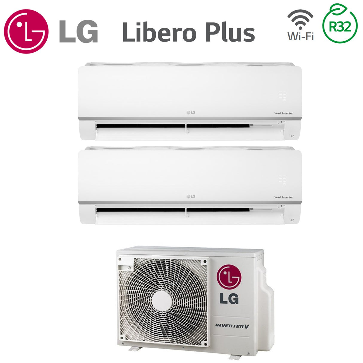 lg climatizzatore condizionatore lg dual split 912 inverter libero plus 900012000 con mu2r15 r 32 ean 8059657014122