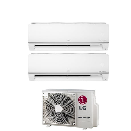 lg climatizzatore condizionatore lg dual split 99 inverter libero plus 90009000 con mu2r17 r 32 wi fi integrato ean 8059657014160