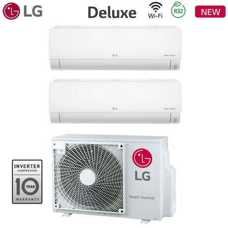 lg climatizzatore condizionatore lg dual split inverter serie deluxe 99 con mu2r17 r 32 wi fi integrato 90009000 ean 8059657016898