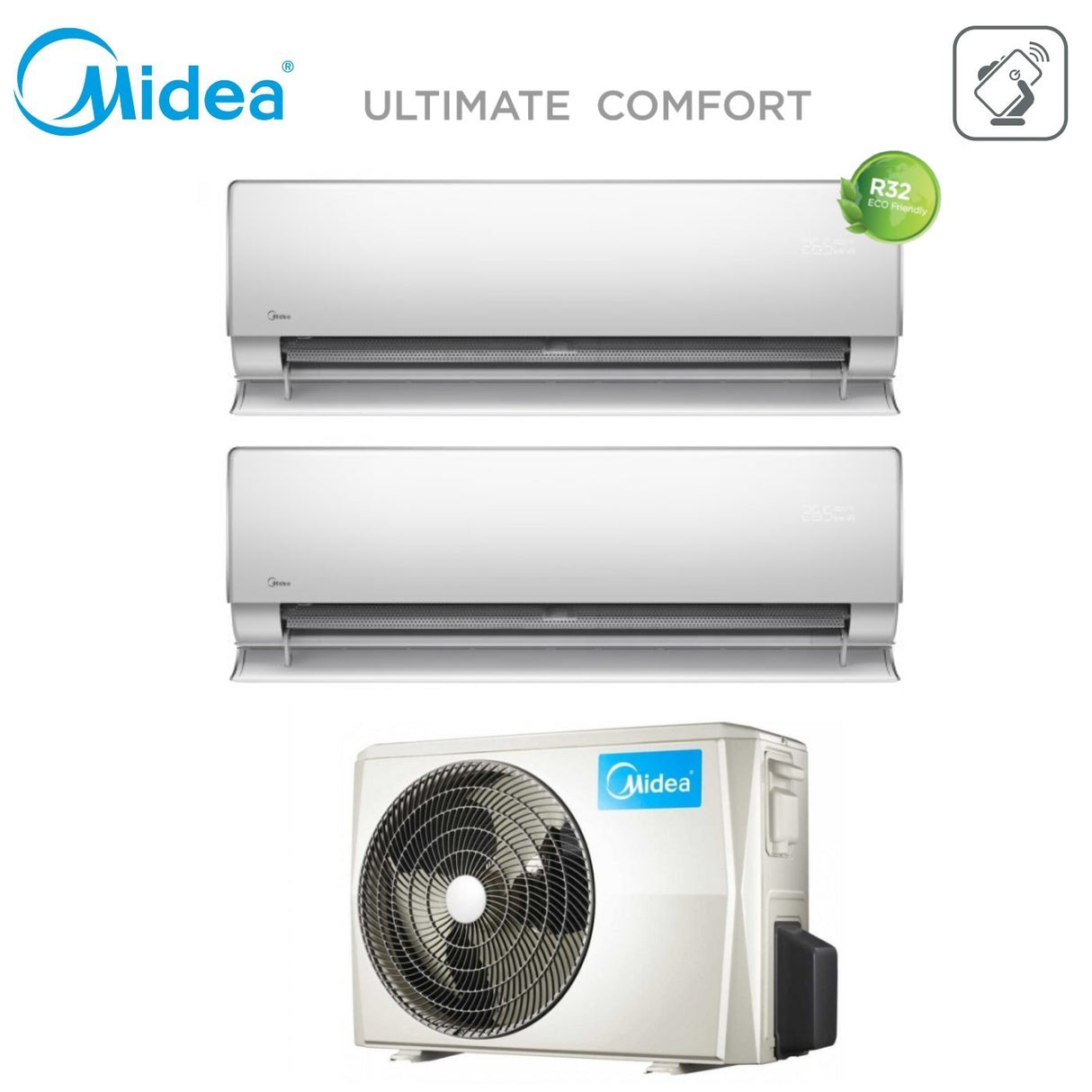 midea climatizzatore condizionatore midea dual split inverter serie ultimate comfort 99 con m2o 18fn8 q r 32 wi fi integrato 90009000 ean 8059657017413