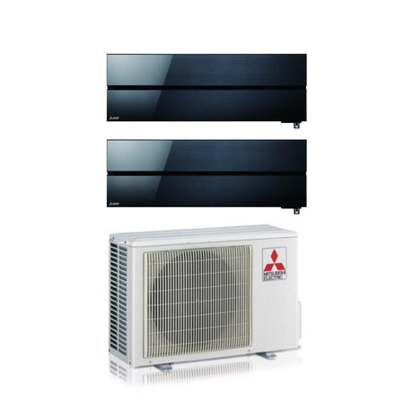 mitsubishi electric climatizzatore condizionatore mitsubishi electric dual split inverter serie kirigamine style msz ln 1212 con mxz 2f53vf onyx black r 32 wi fi integrato colore nero 1200012000 ean 8059657018045