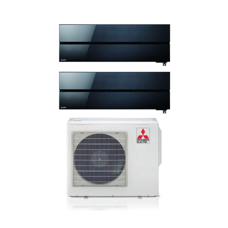 mitsubishi electric climatizzatore condizionatore mitsubishi electric dual split inverter serie kirigamine style msz ln 1218 con mxz 3f68vf onyx black r 32 wi fi integrato colore nero 1200018000 ean 8059657018076