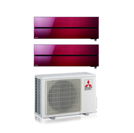 mitsubishi electric climatizzatore condizionatore mitsubishi electric dual split inverter serie kirigamine style msz ln 912 con mxz 2f42vf ruby red r 32 wi fi integrato colore rosso 900012000 ean 8059657018120