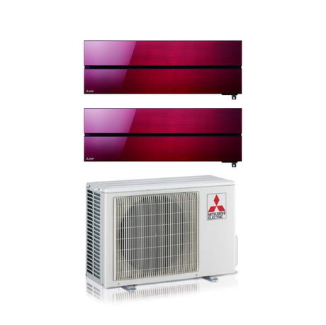 mitsubishi electric climatizzatore condizionatore mitsubishi electric dual split inverter serie kirigamine style msz ln 99 con mxz 2f42vf ruby red r 32 wi fi integrato colore rosso 90009000 ean 8059657018243