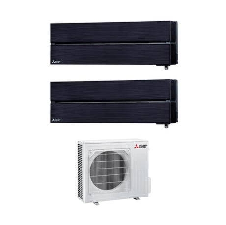 mitsubishi electric climatizzatore condizionatore mitsubishi electric dual split inverter serie kirigamine style msz ln 99 con mxz 2f53vf onyx black r 32 wi fi integrato colore nero 90009000 ean 8059657018250