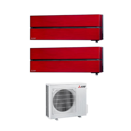 mitsubishi electric climatizzatore condizionatore mitsubishi electric dual split inverter serie kirigamine style msz ln 99 con mxz 2f53vf ruby red r 32 wi fi integrato colore rosso 90009000 ean 8059657018274
