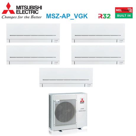 mitsubishi electric climatizzatore condizionatore mitsubishi electric penta split inverter serie ap vgk 777718 con mxz 5f102vf r 32 wi fi integrato 700070007000700018000