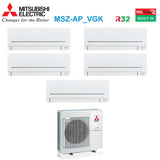 mitsubishi electric climatizzatore condizionatore mitsubishi electric penta split inverter serie ap vgk 999915 con mxz 5f102vf r 32 wi fi integrato 900090009000900015000