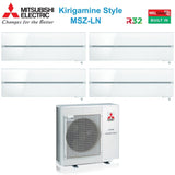 mitsubishi electric climatizzatore condizionatore mitsubishi electric quadri split inverter serie kirigamine style msz ln 991212 con mxz 4f72vf pearl white r 32 wi fi integrato colore bianco perla 900090001200012000