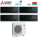 mitsubishi electric climatizzatore condizionatore mitsubishi electric quadri split inverter serie kirigamine zen black msz ef 77712 con mxz 4f72vf r 32 wi fi integrato colore nero 70007000700012000