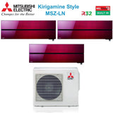 mitsubishi electric climatizzatore condizionatore mitsubishi electric trial split inverter serie kirigamine style msz ln 91212 con mxz 3f68vf ruby red r 32 wi fi integrato colore rosso 90001200012000
