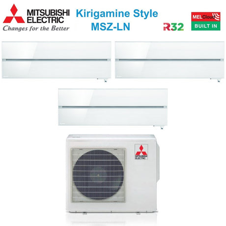 mitsubishi electric climatizzatore condizionatore mitsubishi electric trial split inverter serie kirigamine style msz ln 9912 con mxz 3f54vf pearl white r 32 wi fi integrato colore bianco perla 9000900012000