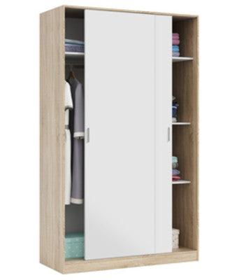 no brand armadio 2 ante scorrevoli cm 120x50x200h roverebianco