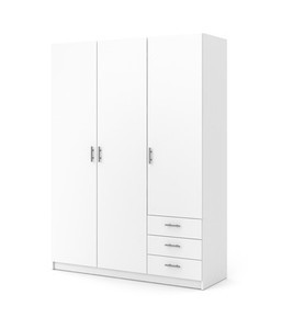 no brand armadio sprint 3 ante 3 cassetti cm 147x50x200 colore bianco