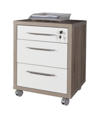 no brand cassettiera disegno 3 cassetti roverebianco cm 45x48x63h