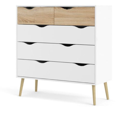 no brand cassettiera oslo bicolore 98x39x101 cm 7545649ak