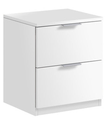 no brand comodino 2 cassetti cm 46x38x34 bianco