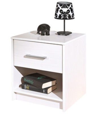 no brand comodino massello bianco