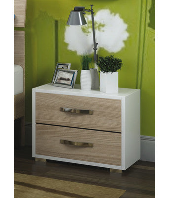 no brand comodino modern 2 cassetti cm 52x36x43h biancoolmo