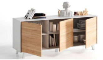 no brand credenza zaiken cm 154x41x75h biancorovere