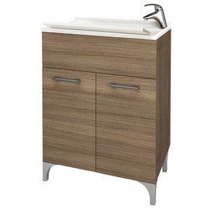 no brand lavatoio legno con sifone 60x50 colore rovere fumo