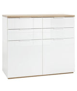 no brand mobile 4 cassetti 2 ante cm 120x50x102h bianco laccatorovere