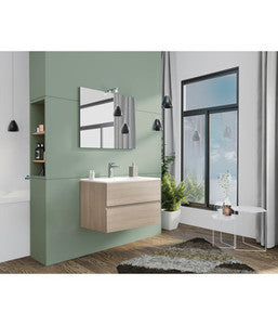 no brand mobile bagno sospeso new splash 80 cm rovere grigio