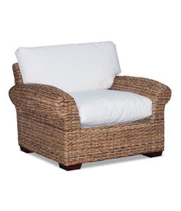 no brand poltrona luna in abaca con cuscini 122x93x75h