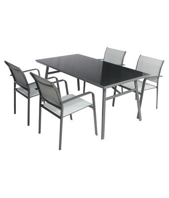 no brand tavolo 4 sedie fly jyc3003f grigio