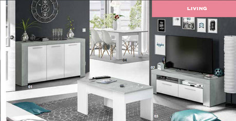 no brand tavolo caffe elevabile cm 50x100x45h biancocemento