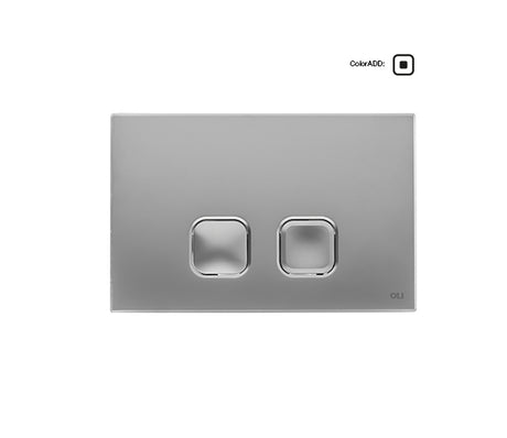 oli placca di comando oli 74 plain doppio tasto per cassetta scarico in abs colore cromo satinato