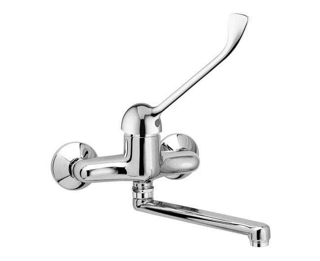 rubinetteria eurorama monocomando lavello a parete eurorama serie kappa con leva clinica codice k400l ean 8059173994304