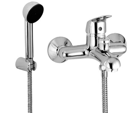 rubinetteria eurorama monocomando vasca esterno eurorama con doccia serie kappa modello con attacco duplex e flessibile mt 15 codice k100 ean 8059173994229