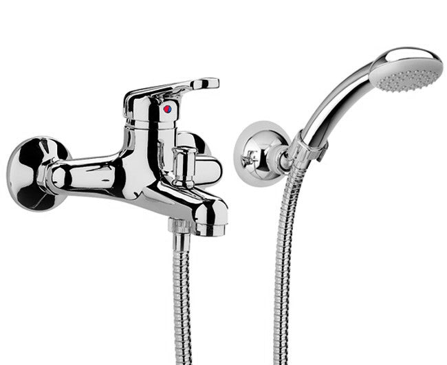 rubinetteria paffoni monocomando vasca esterno paffoni con doccia serie pegaso modello cromato con attacco duplex e flessibile mt 15 codice nt100 ean 8020913466306