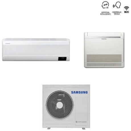 samsung climatizzatore condizionatore samsung dual split inverter serie cebu 9000 console 12000 con aj050txj2kg r 32 wi fi integrato 912