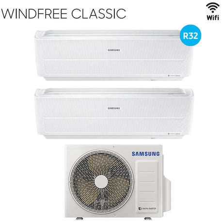 samsung climatizzatore condizionatore samsung dual split inverter serie windfree classic 99 con aj050ncj r 32 wi fi integrato 90009000 ean 8059657019356