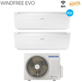 samsung climatizzatore condizionatore samsung dual split inverter serie windfree evo 712 con aj050ncj2eg r 32 wi fi integrato 700012000 ean 8059657019387