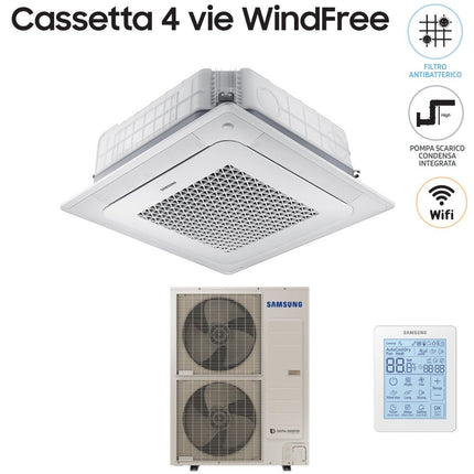 immagine-1-samsung-climatizzatore-condizionatore-samsung-inverter-cassetta-4-vie-windfree-48000-btu-ac140nn4dkh-monofase-con-comando-wireless-e-pannello-incluso