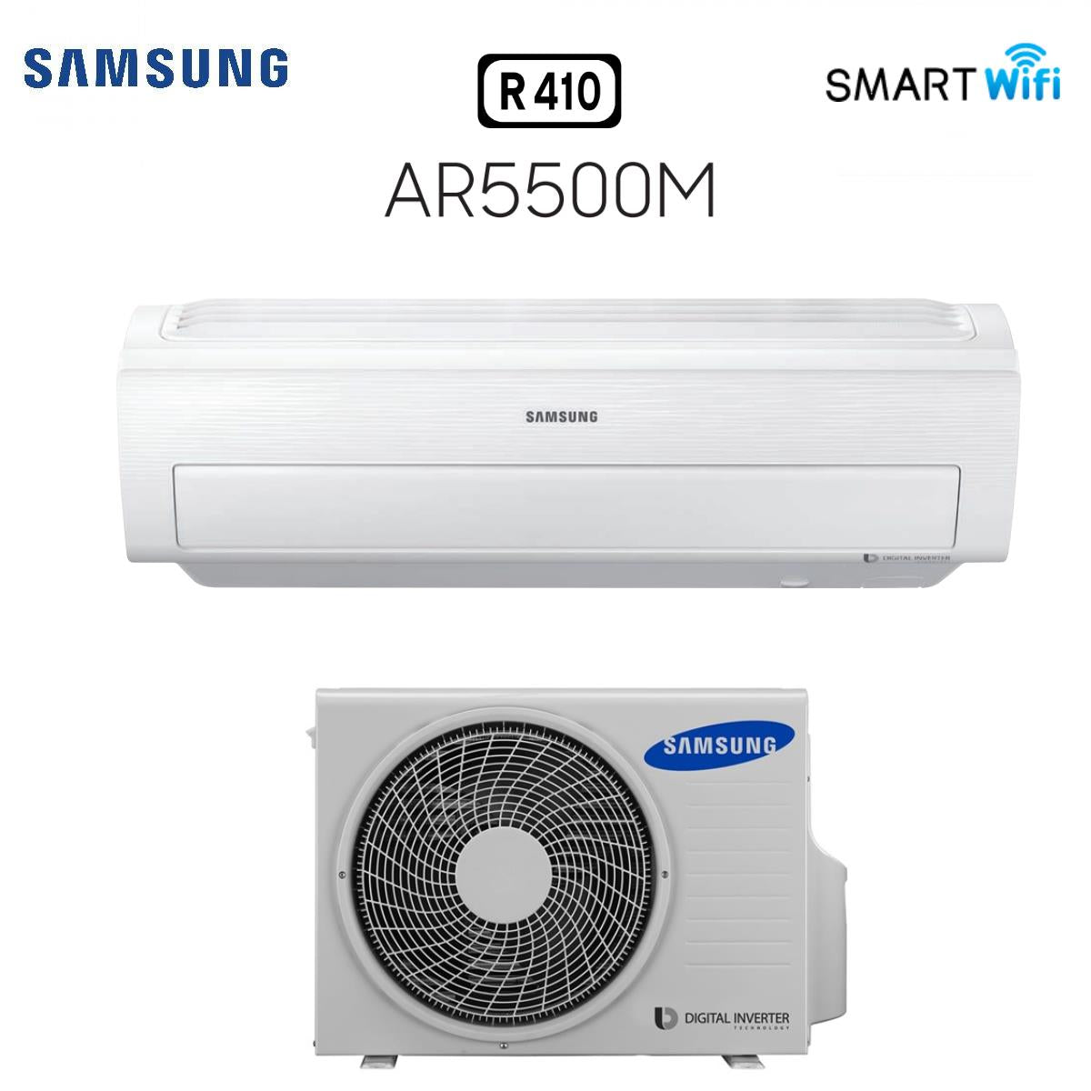 samsung climatizzatore condizionatore samsung inverter serie ar5500m 12000 btu ar12kswnawknet r 410 wi fi integrato ean 8059657009722