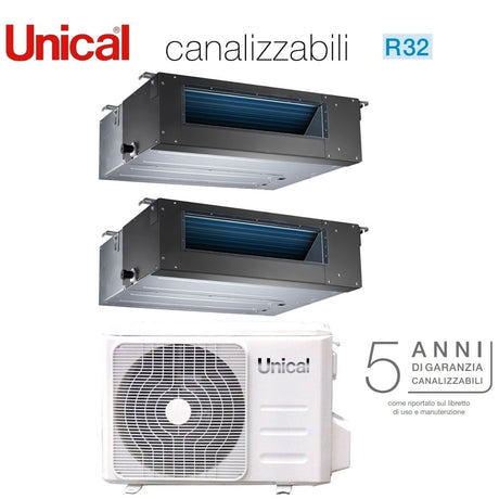 unical climatizzatore condizionatore unical dual split inverter canalizzabile 1212 con kmx4 28he r 32 1200012000