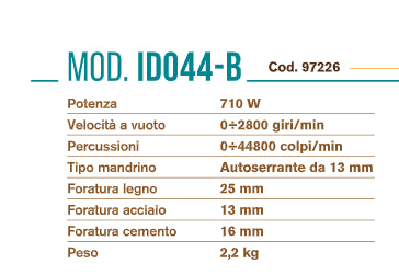 concord trapano a percussione concord id044 b w710 mm 13vrp
