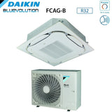 daikin climatizzatore condizionatore daikin bluevolution inverter a cassetta round flow skyair alpha series 42000 btu fcag125b rzag125ny1 trifase r 32 wi fi optional con griglia standard